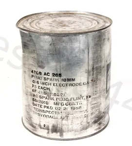 VINTAGE - UNOPENED AC 265 Aviation SPARK PLUG Can of 25 NEW Old Stock 1958 Part